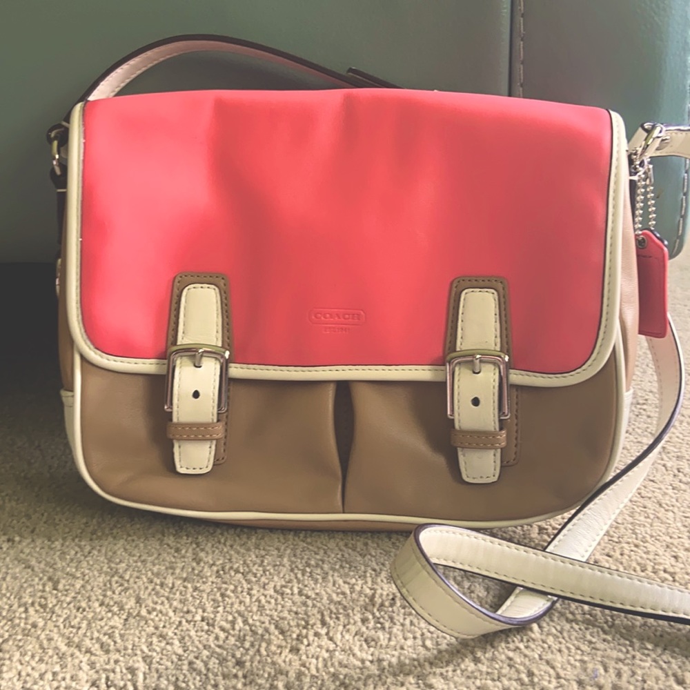 Coach color block crossbody purse